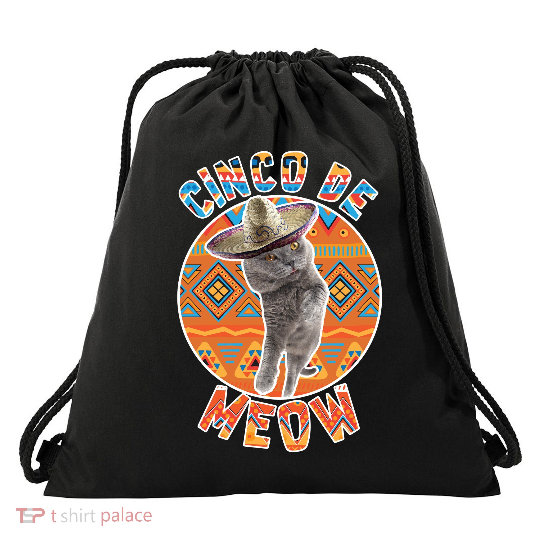 Cinco De Meow Drawstring Bag