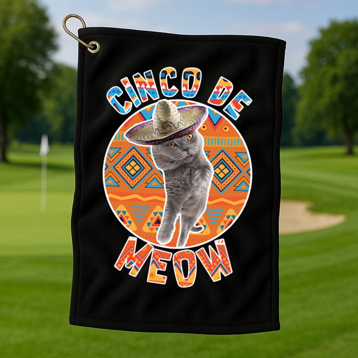 Cinco De Meow Golf Towel