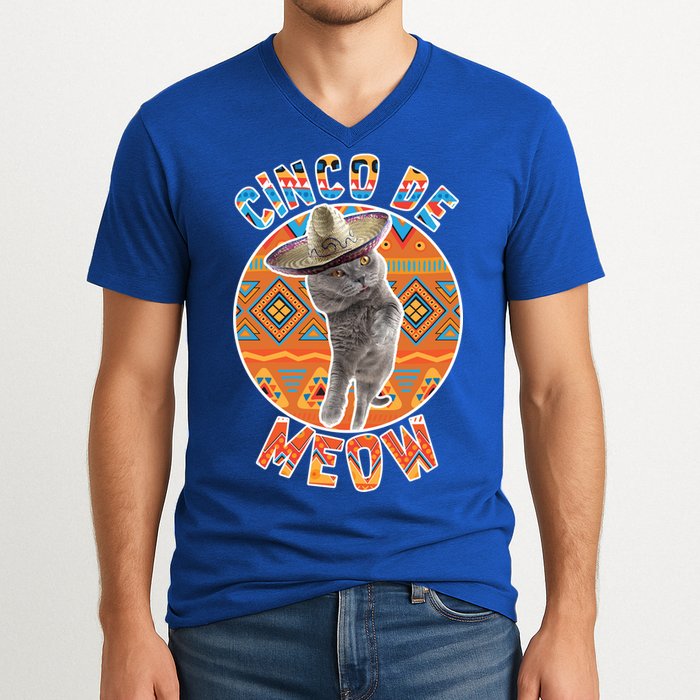 Cinco De Meow V-Neck T-Shirt