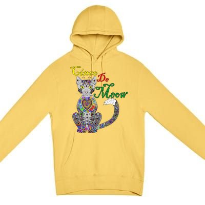 Cinco De Meow Funny Mexican Cat Premium Pullover Hoodie