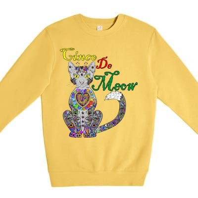 Cinco De Meow Funny Mexican Cat Premium Crewneck Sweatshirt