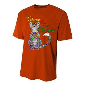 Cinco De Meow Funny Mexican Cat Performance Sprint T-Shirt