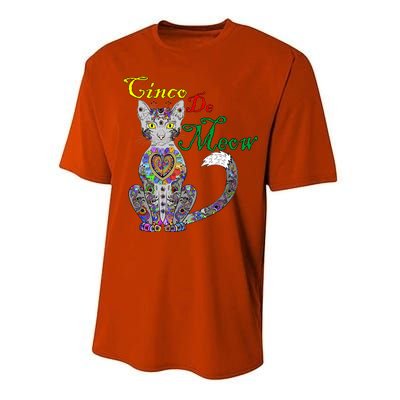 Cinco De Meow Funny Mexican Cat Performance Sprint T-Shirt