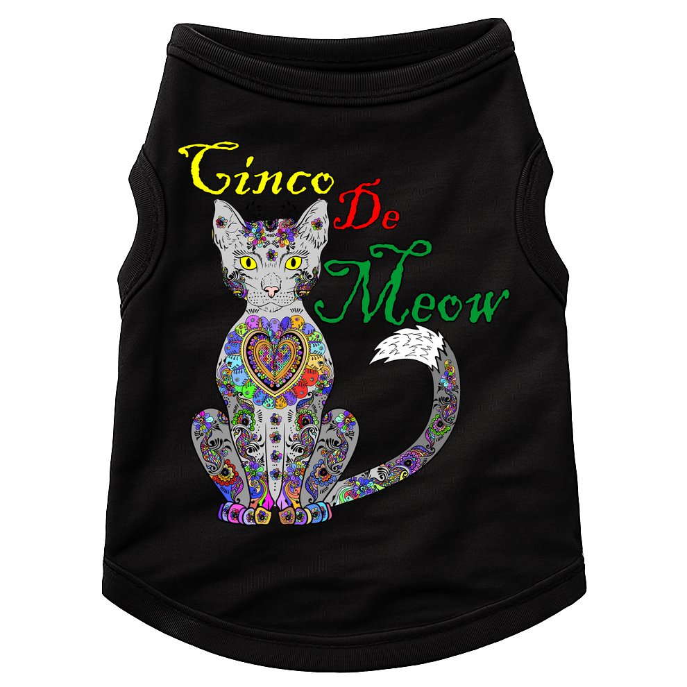 Cinco De Meow Funny Mexican Cat Doggie Tank