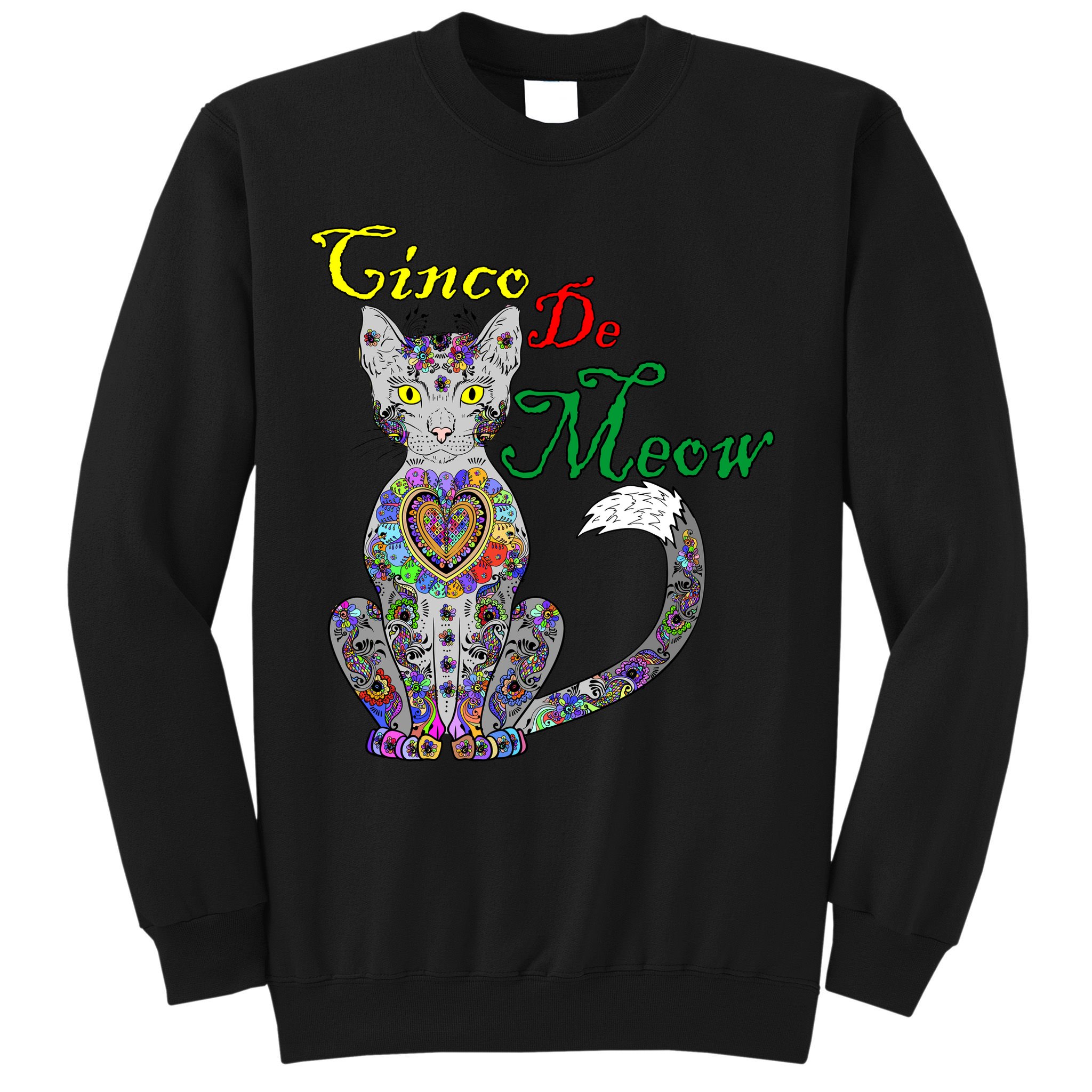 Cinco De Meow Funny Mexican Cat Sweatshirt