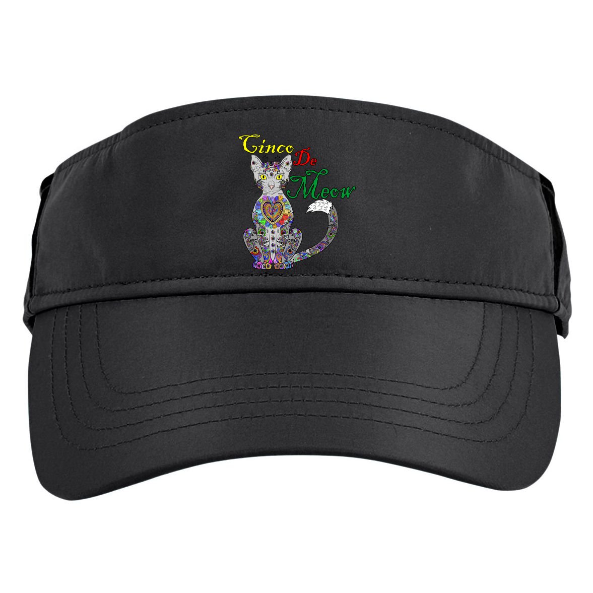 Cinco De Meow Funny Mexican Cat Adult Drive Performance Visor