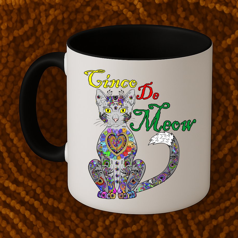 Cinco De Meow Funny Mexican Cat Mug