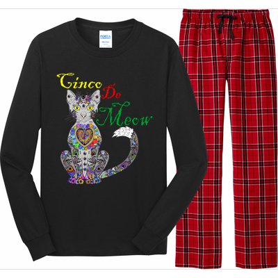 Cinco De Meow Funny Mexican Cat Long Sleeve Pajama Set