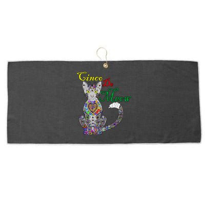 Cinco De Meow Funny Mexican Cat Large Microfiber Waffle Golf Towel