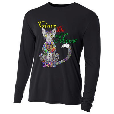 Cinco De Meow Funny Mexican Cat Cooling Performance Long Sleeve Crew