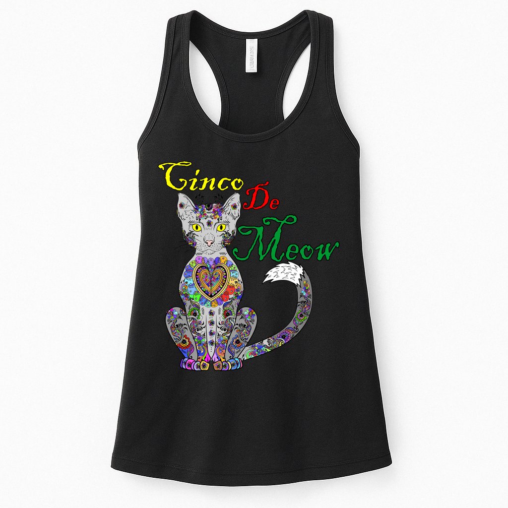 Cinco De Meow Funny Mexican Cat Womens Tank Top