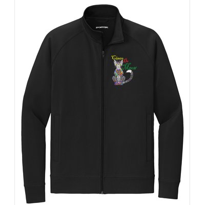 Cinco De Meow Funny Mexican Cat Stretch Full-Zip Cadet Jacket