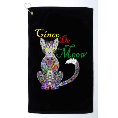 Cinco De Meow Funny Mexican Cat Platinum Collection Golf Towel