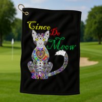 Cinco De Meow Funny Mexican Cat Golf Towel