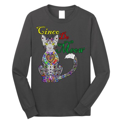 Cinco De Meow Funny Mexican Cat Long Sleeve Shirt