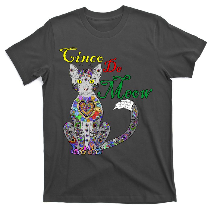 Cinco De Meow Funny Mexican Cat T-Shirt