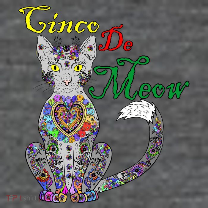 Cinco De Meow Funny Mexican Cat T-Shirt