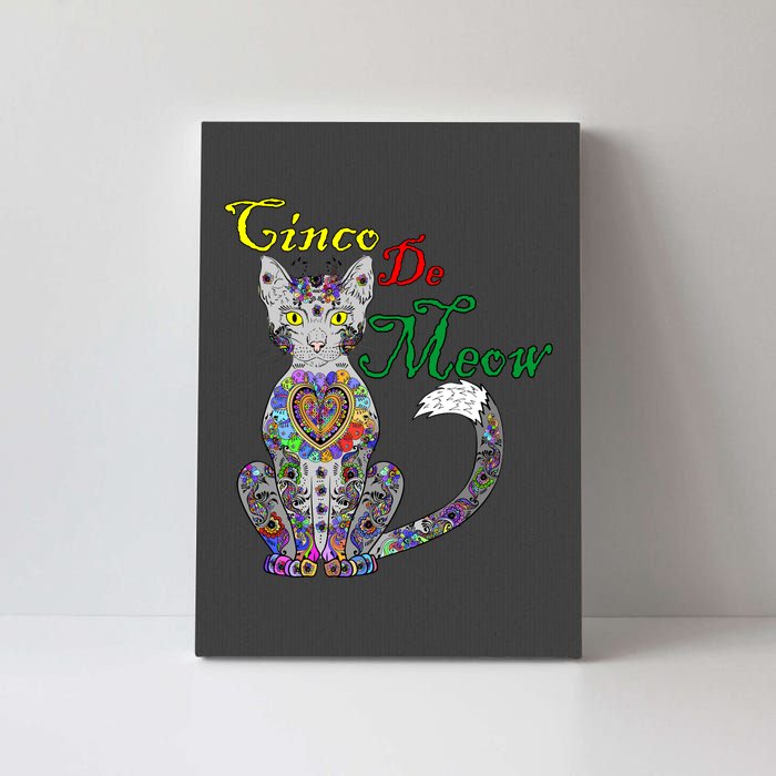 Cinco De Meow Funny Mexican Cat Canvas