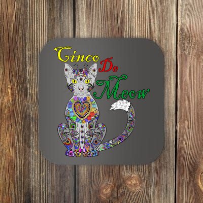 Cinco De Meow Funny Mexican Cat Coaster