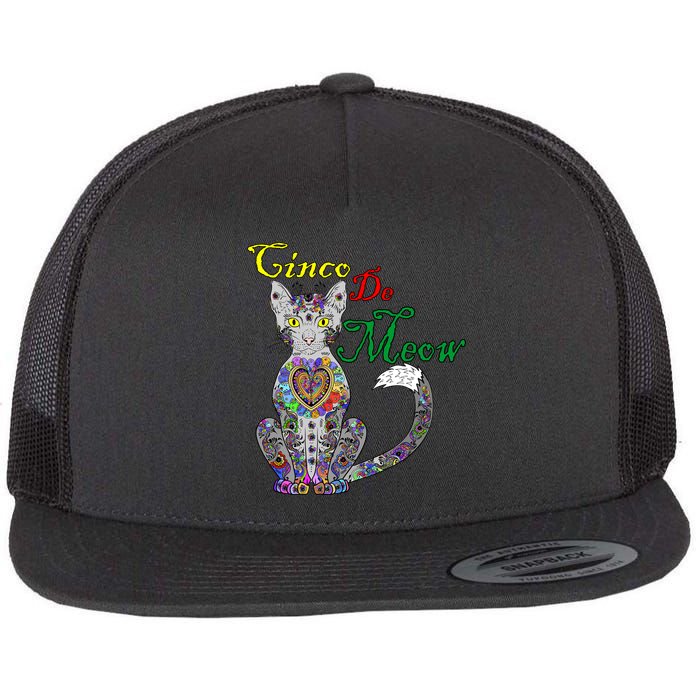Cinco De Meow Funny Mexican Cat Flatbill Hat