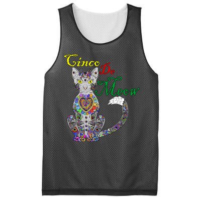 Cinco De Meow Funny Mexican Cat Mesh Reversible Basketball Jersey Tank