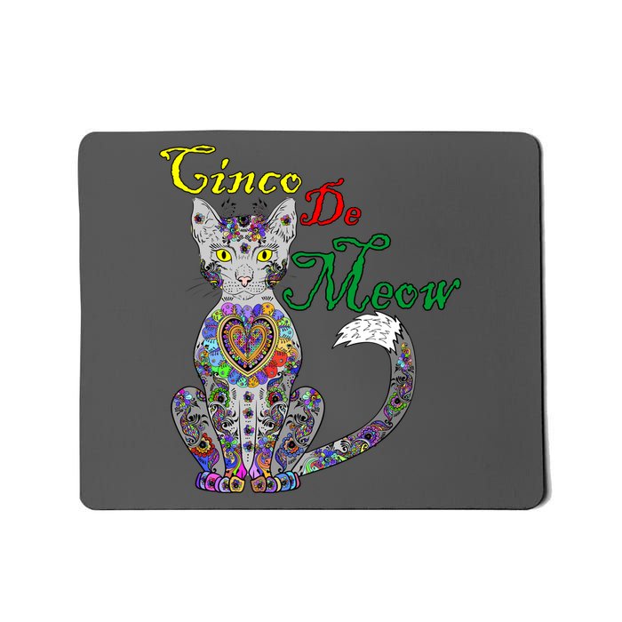 Cinco De Meow Funny Mexican Cat Mousepad