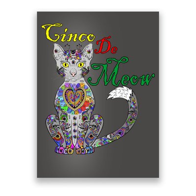 Cinco De Meow Funny Mexican Cat Poster