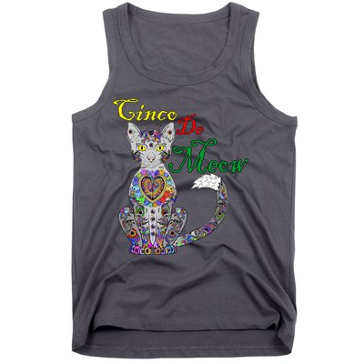 Cinco De Meow Funny Mexican Cat Tank Top