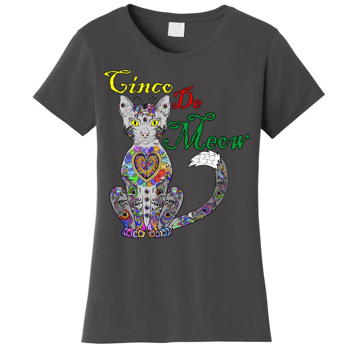 Cinco De Meow Funny Mexican Cat Women's T-Shirt