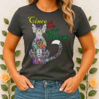 Cinco De Meow Funny Mexican Cat Womens T-Shirt