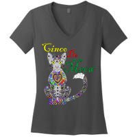 Cinco De Meow Funny Mexican Cat Women's V-Neck T-Shirt