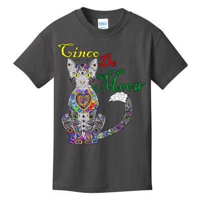 Cinco De Meow Funny Mexican Cat Kids T-Shirt