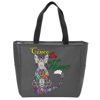 Cinco De Meow Funny Mexican Cat Zip Tote Bag