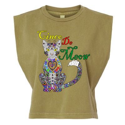 Cinco De Meow Funny Mexican Cat Garment-Dyed Women's Muscle Tee