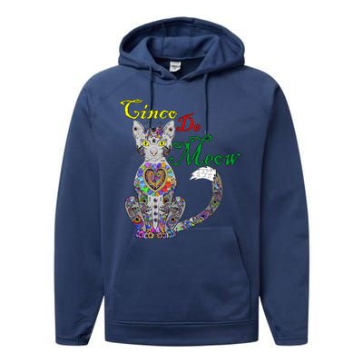 Cinco De Meow Funny Mexican Cat Performance Fleece Hoodie