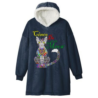 Cinco De Meow Funny Mexican Cat Hooded Wearable Blanket