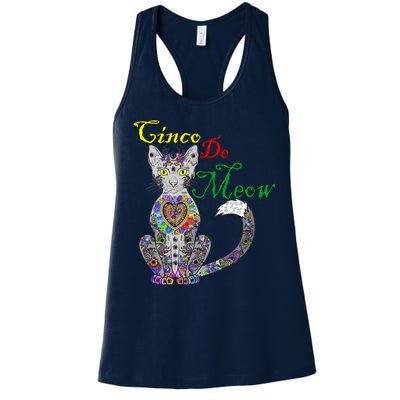 Cinco De Meow Funny Mexican Cat Women's Racerback Tank