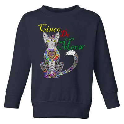 Cinco De Meow Funny Mexican Cat Toddler Sweatshirt