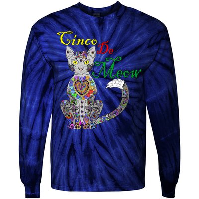 Cinco De Meow Funny Mexican Cat Tie-Dye Long Sleeve Shirt