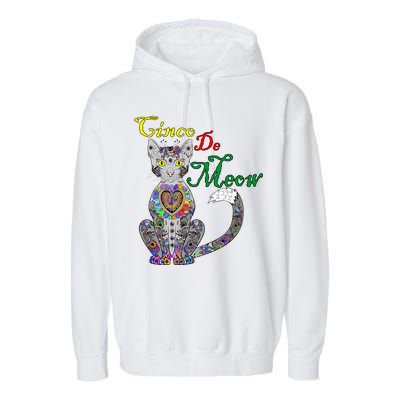 Cinco De Meow Funny Mexican Cat Garment-Dyed Fleece Hoodie