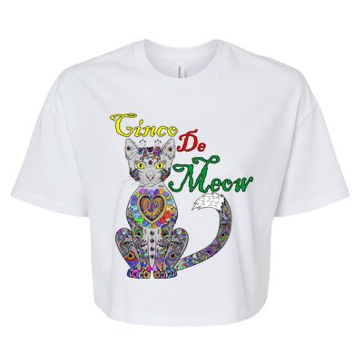 Cinco De Meow Funny Mexican Cat Bella+Canvas Jersey Crop Tee