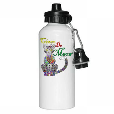 Cinco De Meow Funny Mexican Cat Aluminum Water Bottle