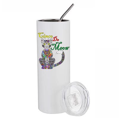 Cinco De Meow Funny Mexican Cat Stainless Steel Tumbler