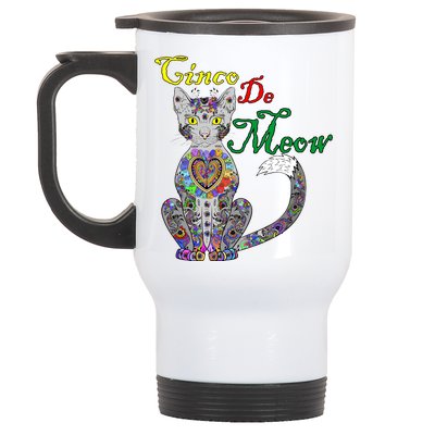 Cinco De Meow Funny Mexican Cat Stainless Steel Travel Mug