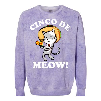 Cinco De Meow! Mayo Funny Mexican Cat Colorblast Crewneck Sweatshirt