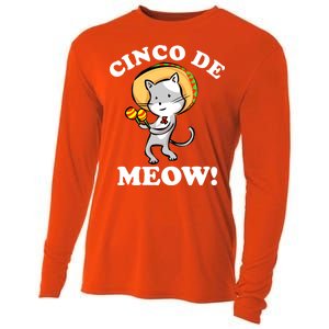 Cinco De Meow! Mayo Funny Mexican Cat Cooling Performance Long Sleeve Crew