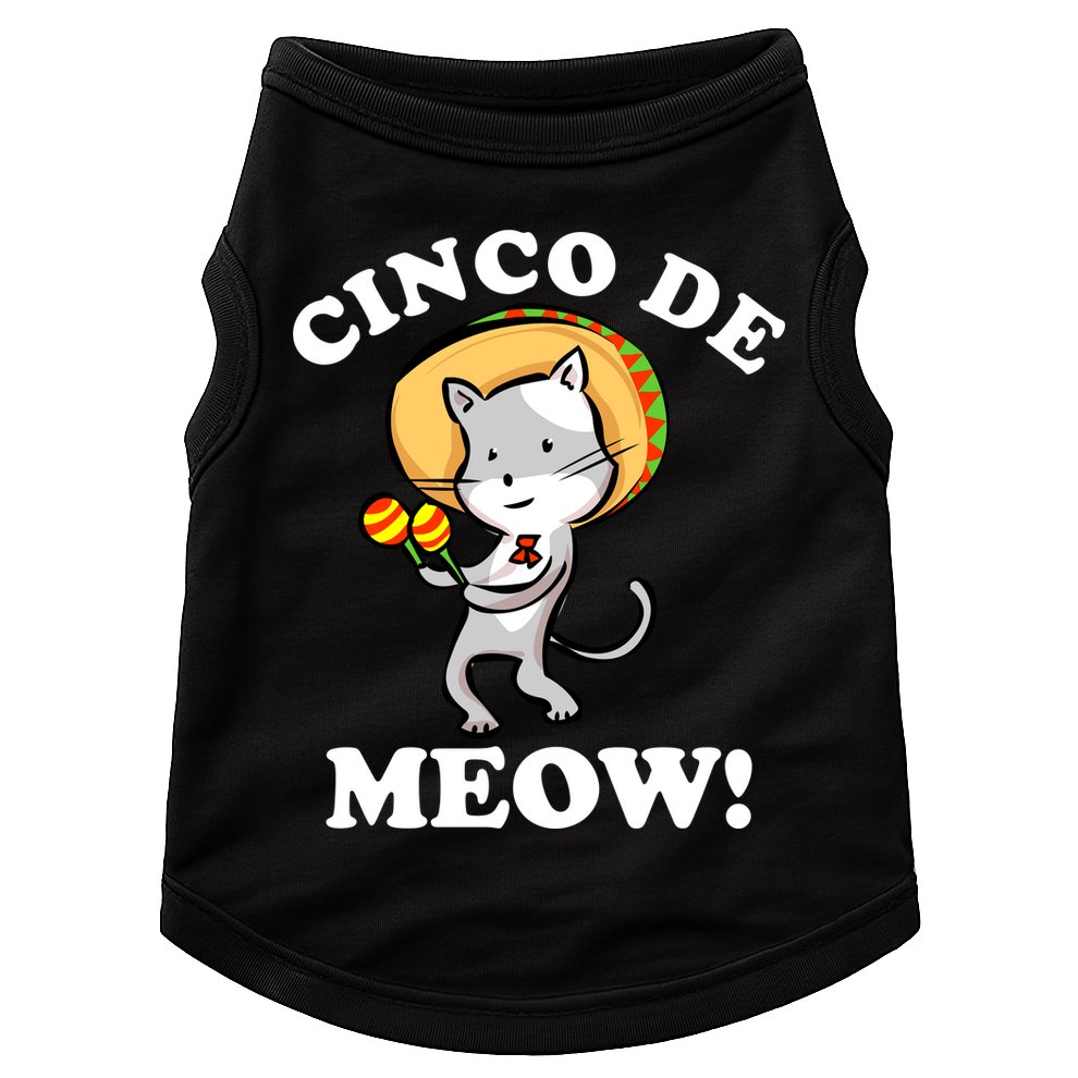 Cinco De Meow! Mayo Funny Mexican Cat Doggie Tank