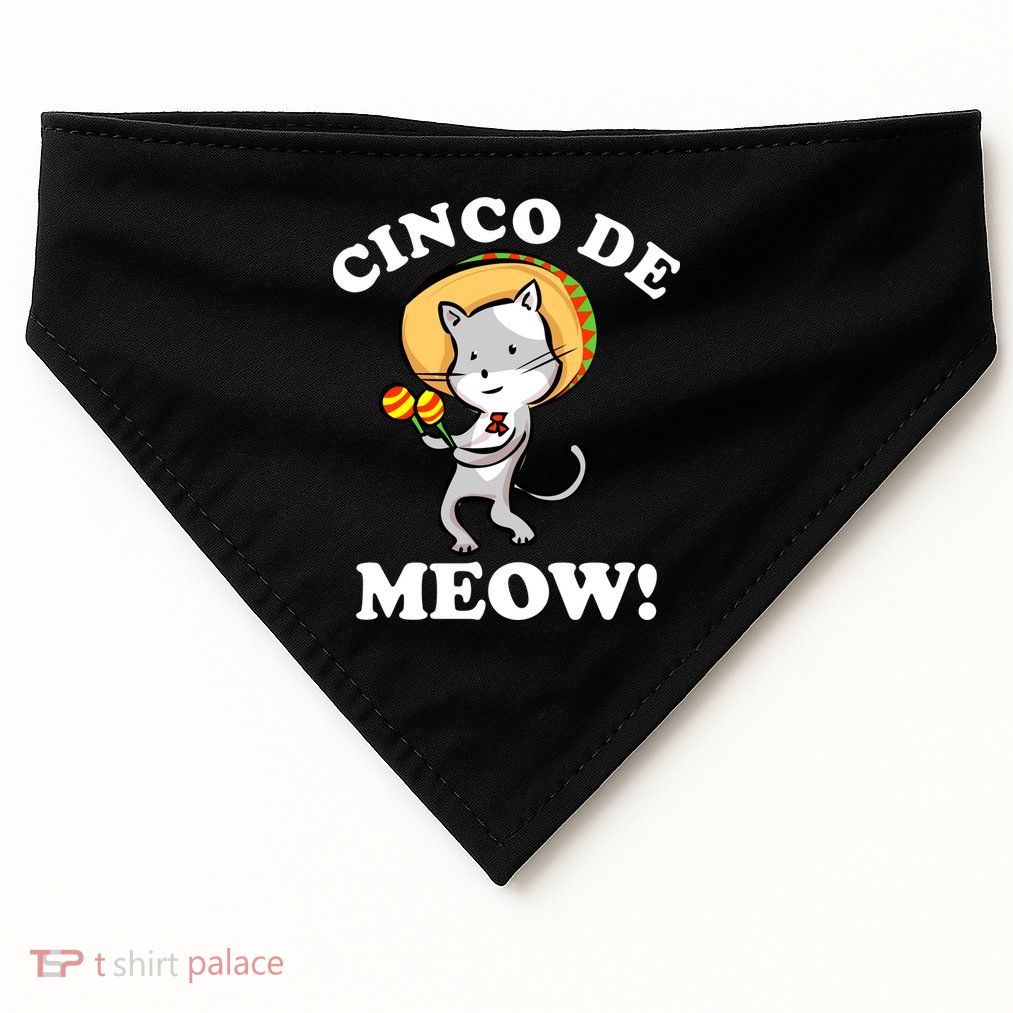 Cinco De Meow! Mayo Funny Mexican Cat USA-Made Doggie Bandana