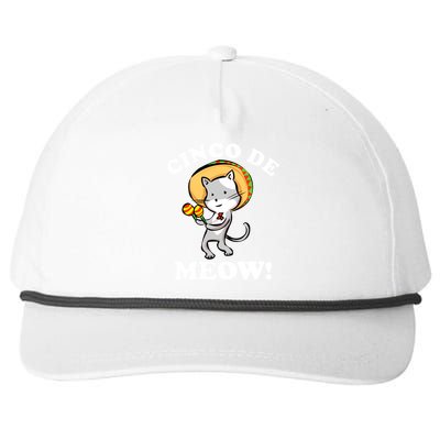 Cinco De Meow! Mayo Funny Mexican Cat Snapback Five-Panel Rope Hat