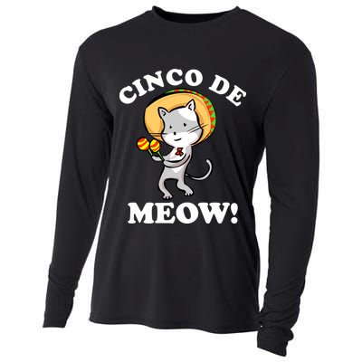 Cinco De Meow! Mayo Funny Mexican Cat Cooling Performance Long Sleeve Crew